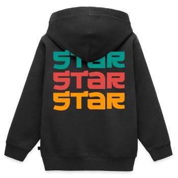 Superstar Star, Starlets und Stars - Kinder Premium Organic Zip Hoodie - Schwarz - Hinten - AI Model Kid Male (0cm)