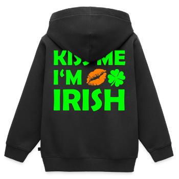 kiss me im irish - Kinder Premium Organic Zip Hoodie - Schwarz - Hinten - AI Model Kid Male (0cm)
