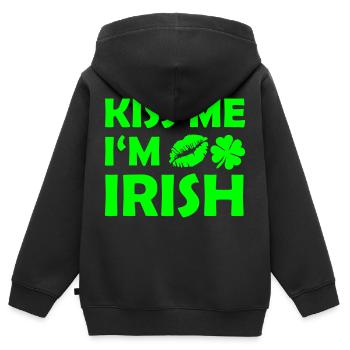 kiss me im irish - Kinder Premium Organic Zip Hoodie - Schwarz - Hinten - AI Model Kid Male (0cm)
