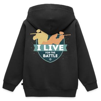 I Live for the Battle Paintball Tactical Player - Kinder Premium Organic Zip Hoodie - Schwarz - Hinten - AI Model Kid Male (0cm)