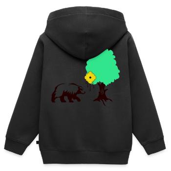 bär honig - Kinder Premium Organic Zip Hoodie - Schwarz - Hinten - AI Model Kid Male (0cm)