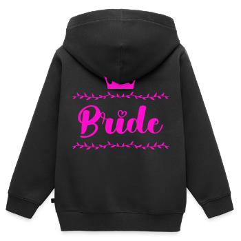 bride - Kinder Premium Organic Zip Hoodie - Schwarz - Hinten - AI Model Kid Male (0cm)
