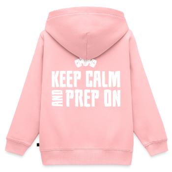 Keep calm and Prep on Prepper - Kinder Premium Organic Zip Hoodie - Rosa - Hinten - AI Model Kid Female (0cm)