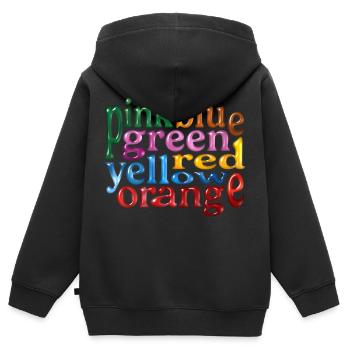 Mauvaises couleurs - Sweat Premium à capuche zippé enfant bio - noir - Dos - AI Model Kid Male (0cm)