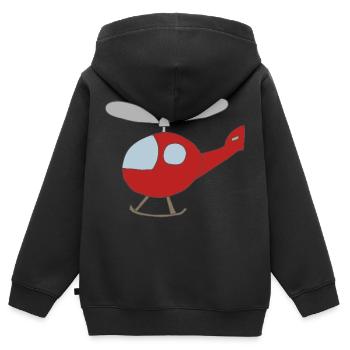 hubschrauber - Kinder Premium Organic Zip Hoodie - Schwarz - Hinten - AI Model Kid Male (0cm)