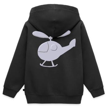 hubschrauber relief - Kinder Premium Organic Zip Hoodie - Schwarz - Hinten - AI Model Kid Male (0cm)
