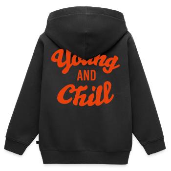 Junges Zitat - Kinder Premium Organic Zip Hoodie - Schwarz - Hinten - AI Model Kid Male (0cm)