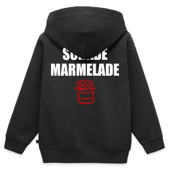 Schade Marmelade - Kinder Premium Organic Zip Hoodie - Schwarz - Hinten - AI Model Kid Male (0cm)