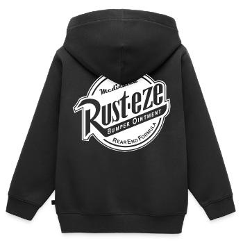 Rusteze Onguent médicamenteux pour pare-chocs Rust-eze, - Sweat Premium à capuche zippé enfant bio - noir - Dos - AI Model Kid Male (0cm)