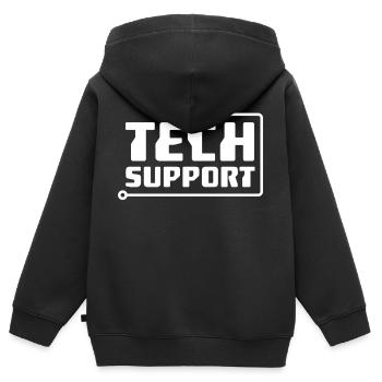 Technischer Support - Kinder Premium Organic Zip Hoodie - Schwarz - Hinten - AI Model Kid Male (0cm)