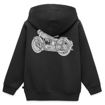 Motorrad Skizze - Kinder Premium Organic Zip Hoodie - Schwarz - Hinten - AI Model Kid Male (0cm)