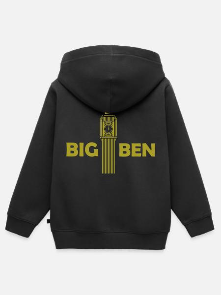 Big Ben - Kids Premium Organic Zip-up Hoodie - black