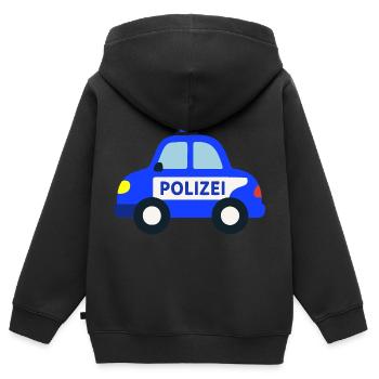 Polizeiauto Tatütata - Kinder Premium Organic Zip Hoodie - Schwarz - Hinten - AI Model Kid Male (0cm)
