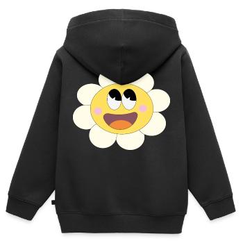 Hübsches Blümchen! - Kinder Premium Organic Zip Hoodie - Schwarz - Hinten - AI Model Kid Male (0cm)
