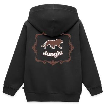 Lion and jungle - Kids Premium Organic Zip-up Hoodie - black - Back - AI Model Kid Male (0cm)