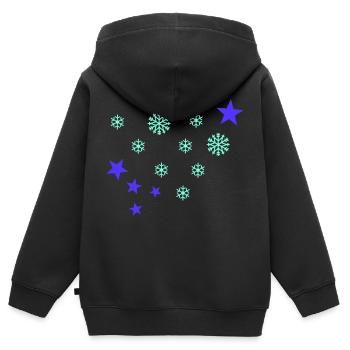 flocon de neige - Sweat Premium à capuche zippé enfant bio - noir - Dos - AI Model Kid Male (0cm)