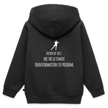 biathlon - Kinder Premium Organic Zip Hoodie - Schwarz - Hinten - AI Model Kid Male (0cm)