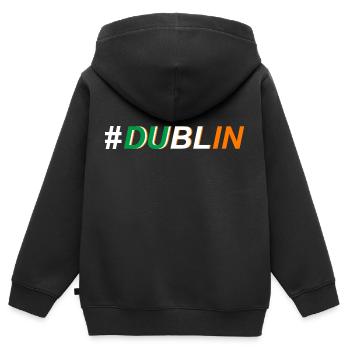 Dublin Irland Insel Kleeblatt - Kinder Premium Organic Zip Hoodie - Schwarz - Hinten - AI Model Kid Male (0cm)