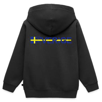 Sverige, Suède, suédois, drapeau suédois, drapeau - Sweat Premium à capuche zippé enfant bio - noir - Dos - AI Model Kid Male (0cm)