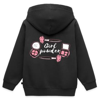 Mädchen Make-up - Kinder Premium Organic Zip Hoodie - Schwarz - Hinten - AI Model Kid Male (0cm)
