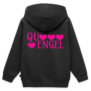 Engel, Quengel, quengeln, meckern, Liebe, Partner, - Kinder Premium Organic Zip Hoodie - Schwarz - Hinten - AI Model Kid Male (0cm)