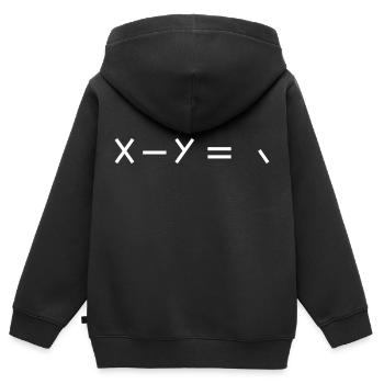 Une soustraction amusante - Sweat Premium à capuche zippé enfant bio - noir - Dos - AI Model Kid Male (0cm)