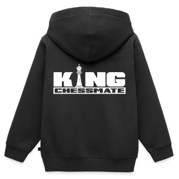 Schach Schachmatt Schachspieler ist Schach-König - Kinder Premium Organic Zip Hoodie - Schwarz - Hinten - AI Model Kid Male (0cm)