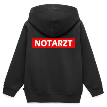 Notarzt - Kinder Premium Organic Zip Hoodie - Schwarz - Hinten - AI Model Kid Male (0cm)