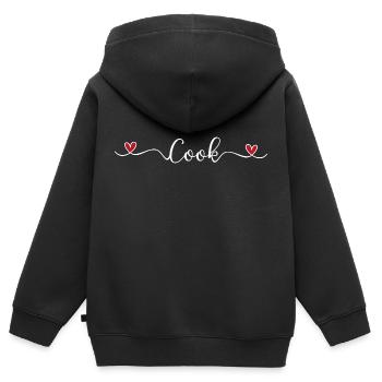 Cuire - Sweat Premium à capuche zippé enfant bio - noir - Dos - AI Model Kid Male (0cm)