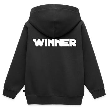 Gagnant - Sweat Premium à capuche zippé enfant bio - noir - Dos - AI Model Kid Male (0cm)
