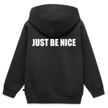 Just be nice - Sweat Premium à capuche zippé enfant bio - noir - Dos - AI Model Kid Male (0cm)