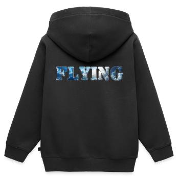 Flying - Kids Premium Organic Zip-up Hoodie - black - Back - AI Model Kid Male (0cm)