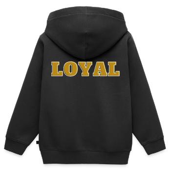 Loyal Loyalität - Kinder Premium Organic Zip Hoodie - Schwarz - Hinten - AI Model Kid Male (0cm)