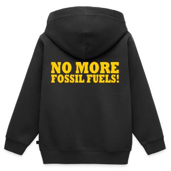 No more fossil fuels - Kids Premium Organic Zip-up Hoodie - black - Back - AI Model Kid Male (0cm)