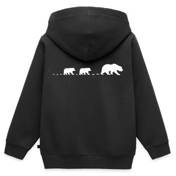Bärenspur Mama Bär 2 Kindern Bärenspuren Kinder - Kinder Premium Organic Zip Hoodie - Schwarz - Hinten - AI Model Kid Male (0cm)