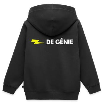 éclair de génie - Sweat Premium à capuche zippé enfant bio - noir - Dos - AI Model Kid Male (0cm)