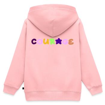 Mut positives Denken - Kinder Premium Organic Zip Hoodie - Rosa - Hinten - AI Model Kid Female (0cm)