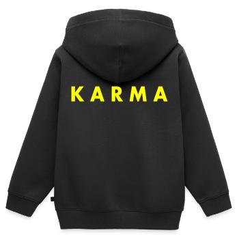 Karma - Sweat Premium à capuche zippé enfant bio - noir - Dos - AI Model Kid Male (0cm)