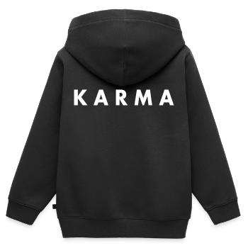 Karma - Sweat Premium à capuche zippé enfant bio - noir - Dos - AI Model Kid Male (0cm)