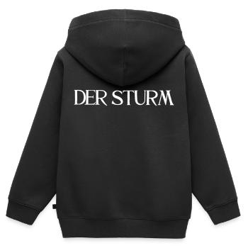 Der Sturm - Kinder Premium Organic Zip Hoodie - Schwarz - Hinten - AI Model Kid Male (0cm)