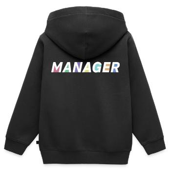Le manager - Sweat Premium à capuche zippé enfant bio - noir - Dos - AI Model Kid Male (0cm)