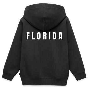 F L O R I D A, USA Florida City - Kinder Premium Organic Zip Hoodie - Schwarz - Hinten - AI Model Kid Male (0cm)
