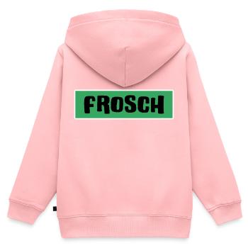 Frosch froschgrüner Froschkönig Prinz-Frosch - Kinder Premium Organic Zip Hoodie - Rosa - Hinten - AI Model Kid Female (0cm)