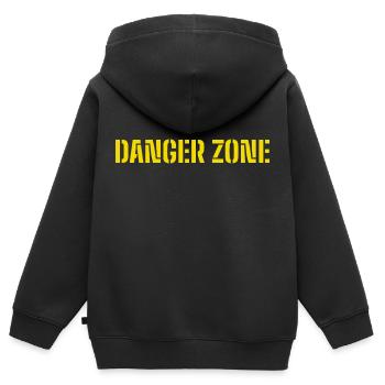 DANGER ZONE - Sweat Premium à capuche zippé enfant bio - noir - Dos - AI Model Kid Male (0cm)