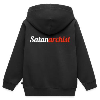 Satanarchist W/R - Kinder Premium Organic Zip Hoodie - Schwarz - Hinten - AI Model Kid Male (0cm)