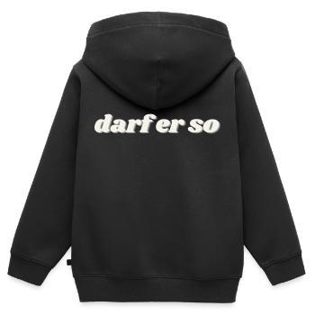darf er so - Kinder Premium Organic Zip Hoodie - Schwarz - Hinten - AI Model Kid Male (0cm)