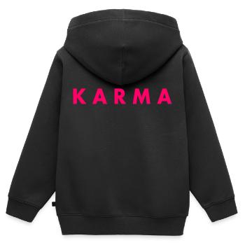 Karma - Sweat Premium à capuche zippé enfant bio - noir - Dos - AI Model Kid Male (0cm)