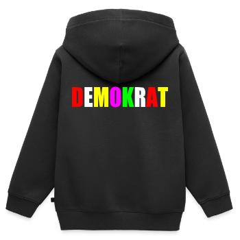 Demokrat - Kinder Premium Organic Zip Hoodie - Schwarz - Hinten - AI Model Kid Male (0cm)