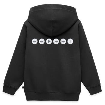 Écoutez - Sweat Premium à capuche zippé enfant bio - noir - Dos - AI Model Kid Male (0cm)