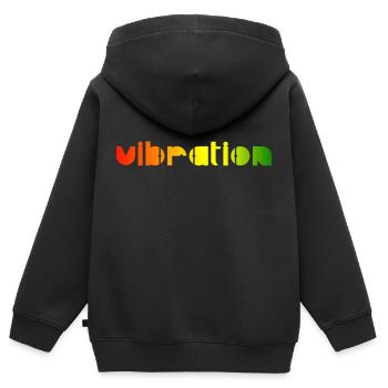 Vibration - Reggae - Sweat Premium à capuche zippé enfant bio - noir - Dos - AI Model Kid Male (0cm)